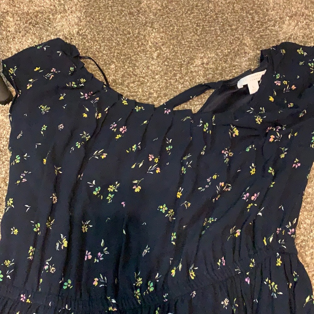 Lauren Conrad short dress, navy blue with mini flowers